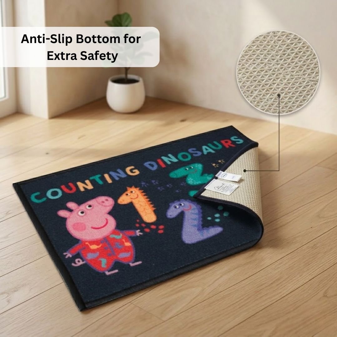 Peppa Pig "Counting Dinosaurs" Anti - Skid Kids Bathmat by Athom Living - Athom Living