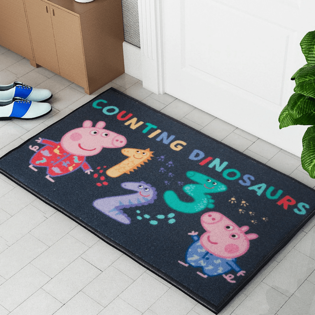 Peppa Pig "Counting Dinosaurs" Anti - Skid Kids Bathmat by Athom Living - Athom Living