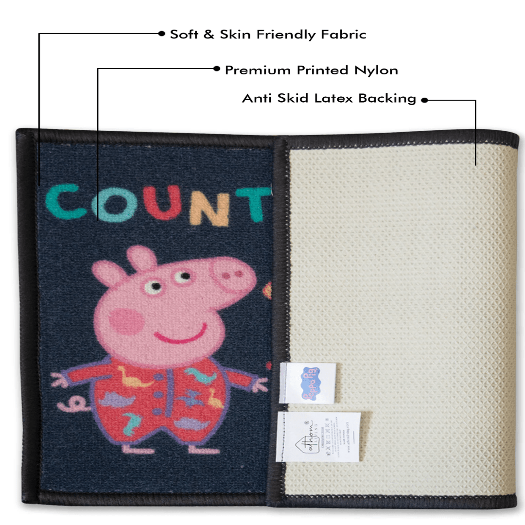 Peppa Pig "Counting Dinosaurs" Anti - Skid Kids Bathmat by Athom Living - Athom Living