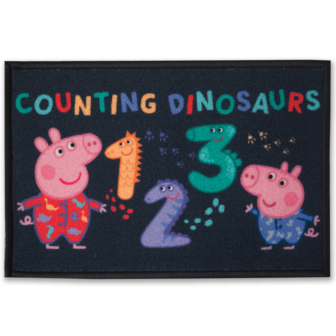 Peppa Pig "Counting Dinosaurs" Anti - Skid Kids Bathmat by Athom Living - Athom Living