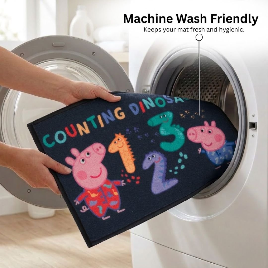Peppa Pig "Counting Dinosaurs" Anti - Skid Kids Bathmat by Athom Living - Athom Living