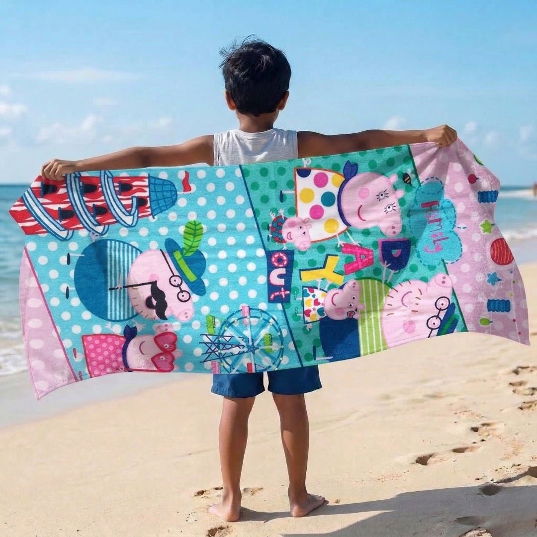 Peppa Pig Day Out Kids Cotton Bath Towel - Ultra Soft by Athom Living - Athom Living