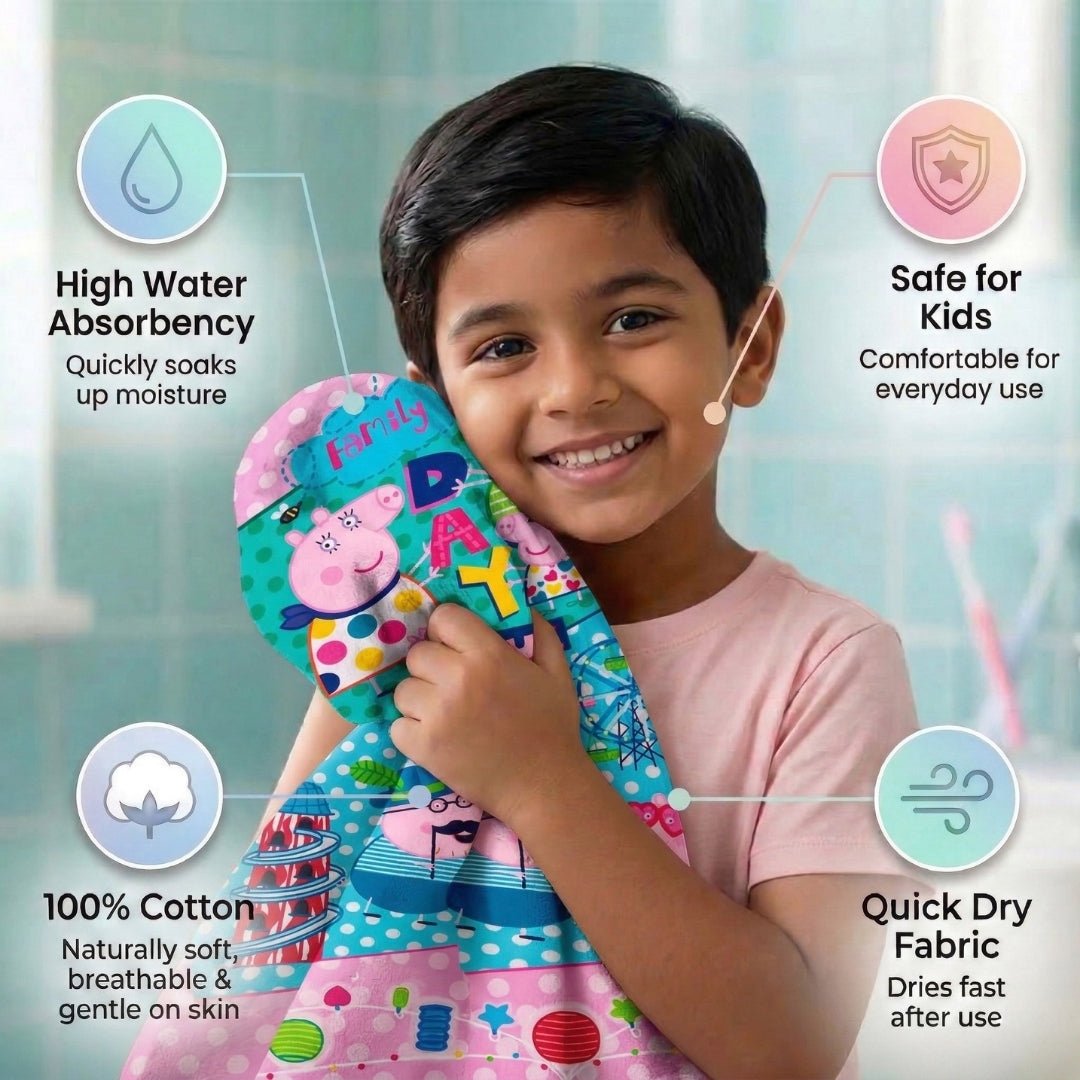 Peppa Pig Day Out Kids Cotton Bath Towel - Ultra Soft by Athom Living - Athom Living