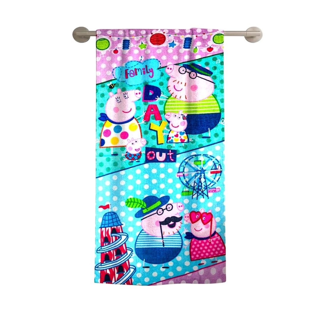 Peppa Pig Day Out Kids Cotton Bath Towel - Ultra Soft by Athom Living - Athom Living