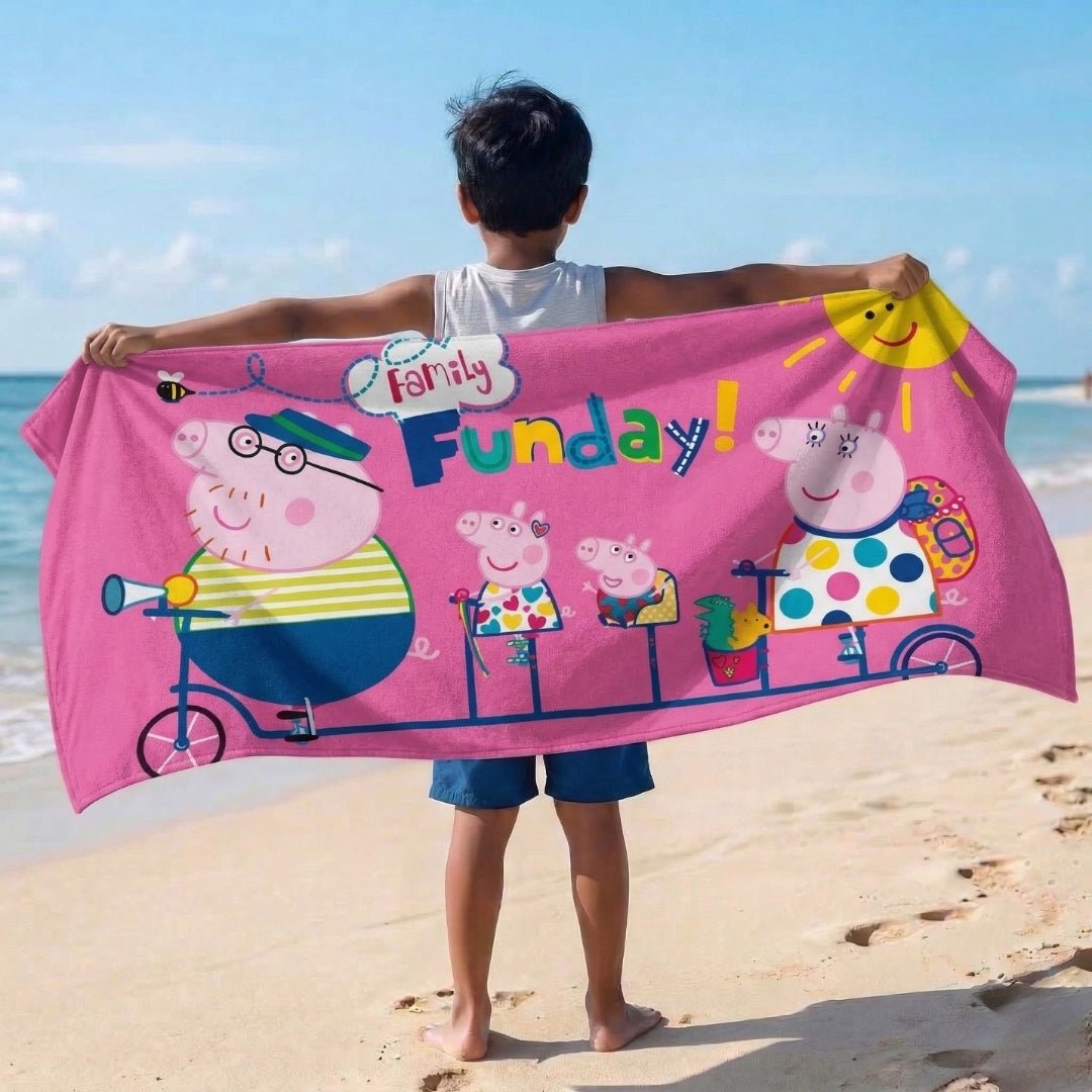 Peppa Pig Funday Kids Cotton Bath Towel - Premium Quality by Athom Living - Athom Living