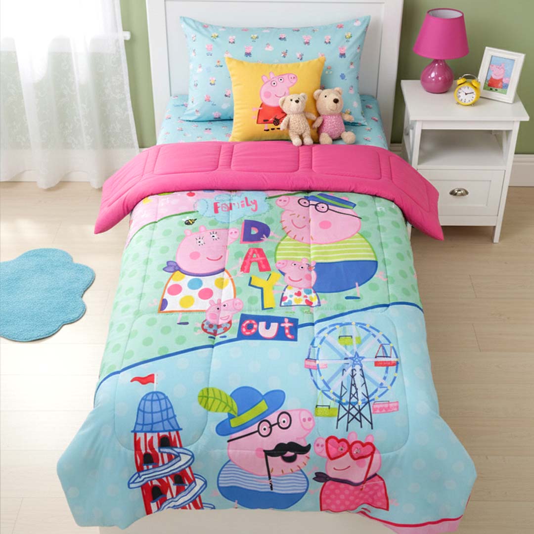 Peppa Pig Kids Comforter – Single – "Family Day Out" by Athom Living - Athom Living
