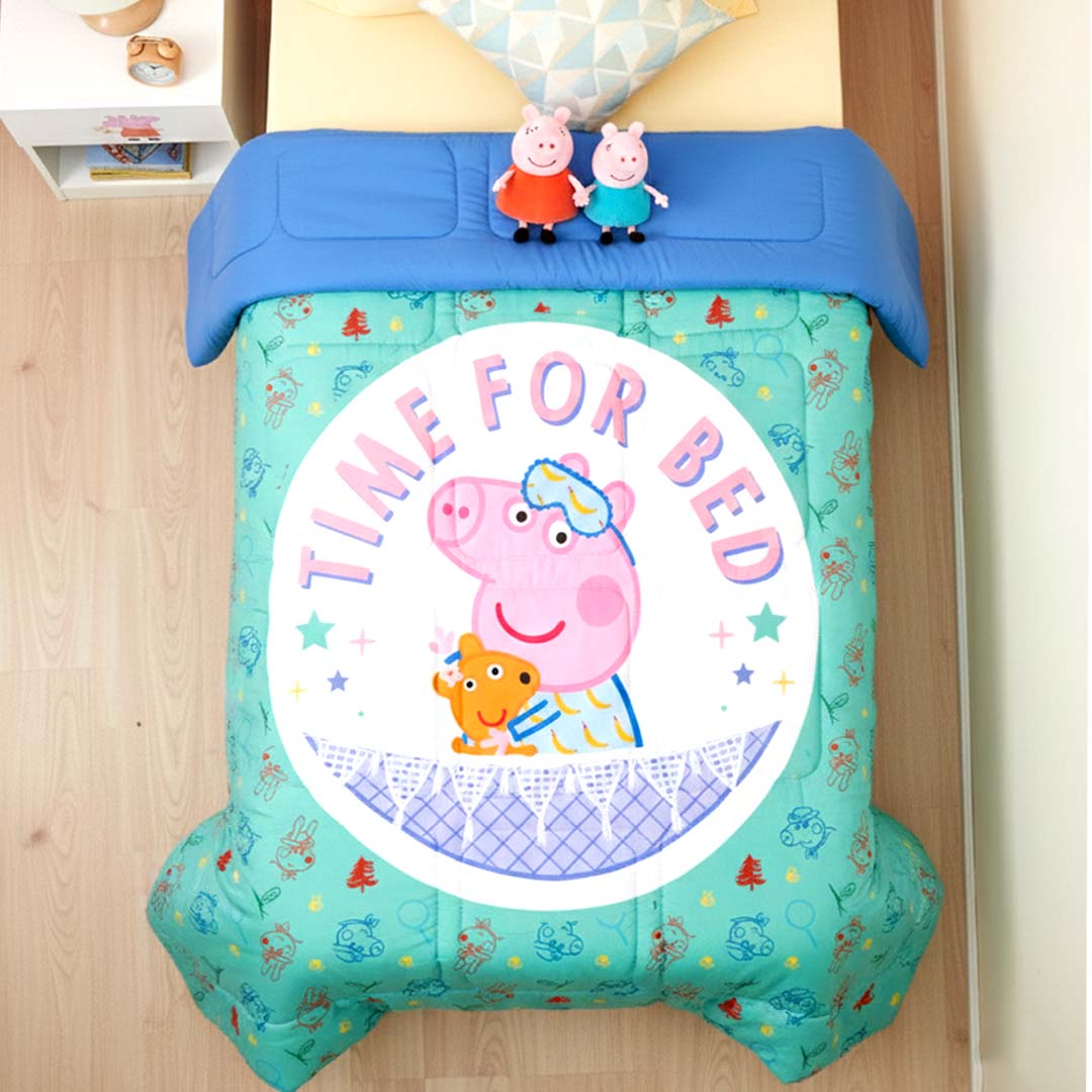 Peppa Pig Kids Comforter – Single – "Time for Bed" by Athom Living - Athom Living