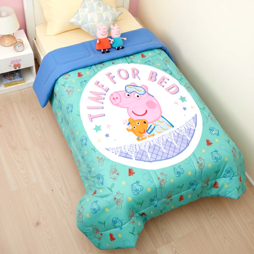 Peppa Pig Kids Comforter – Single – "Time for Bed" by Athom Living - Athom Living
