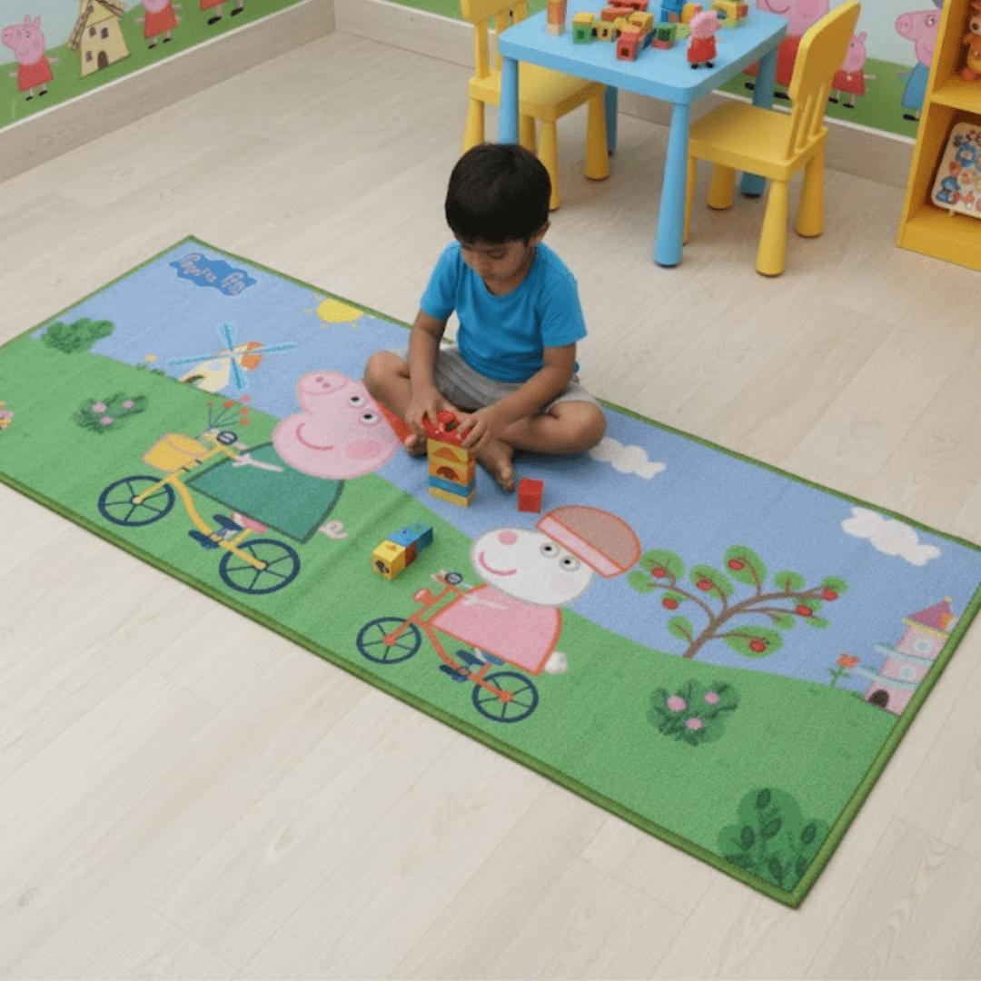 Peppa Pig Kids Runner Carpet - Soft & Anti - Skid Design by Athom Living - Athom Living