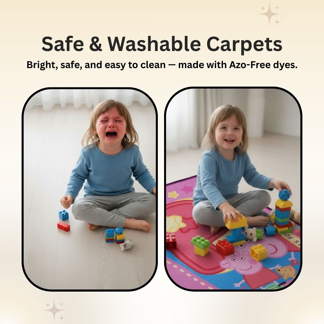 Peppa Pig Premium Blue Kids Carpet P is for Peppa by Athom Living - Athom Living