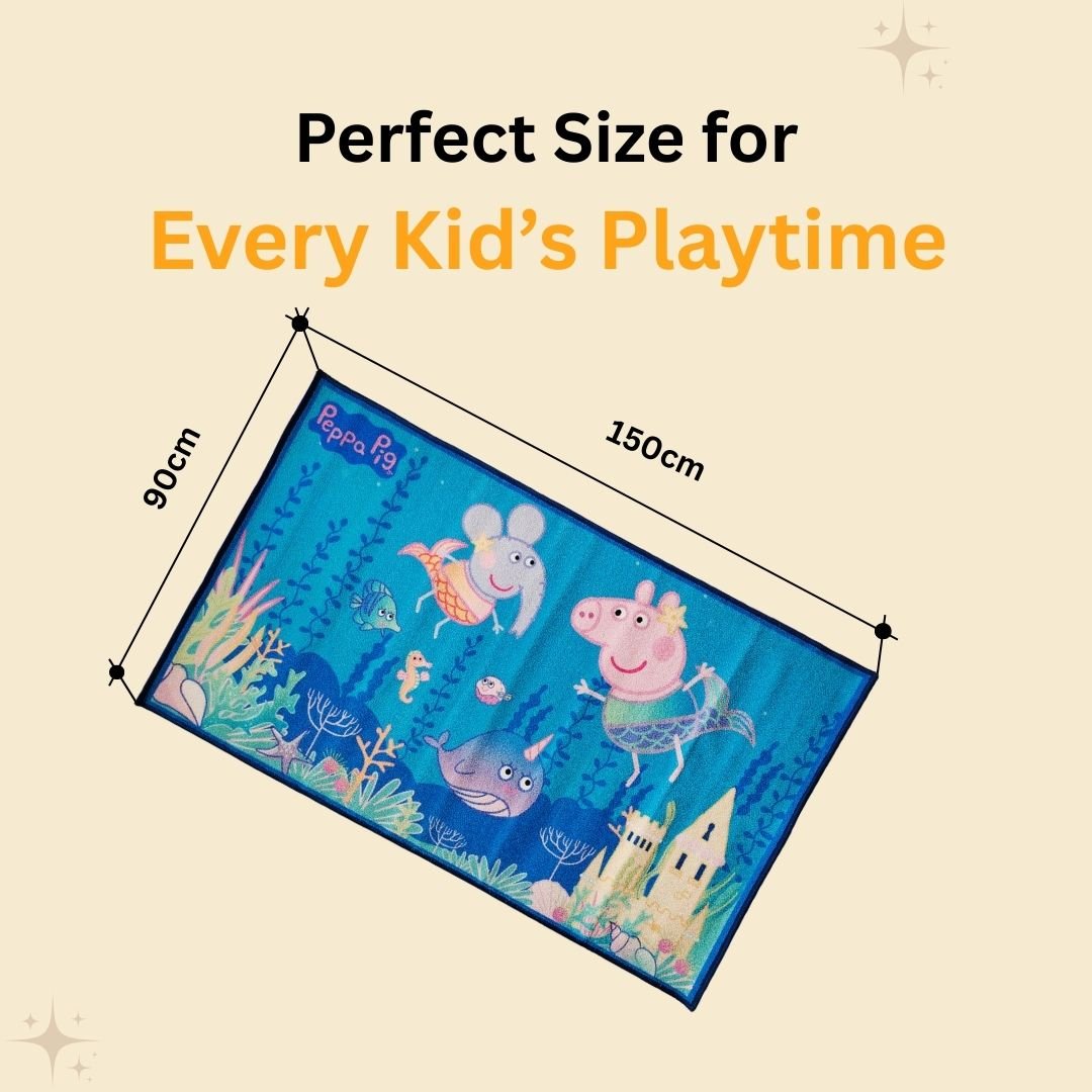 Peppa Pig Premium Blue Kids Carpet - Soft & Anti - Skid by Athom Living - Athom Living