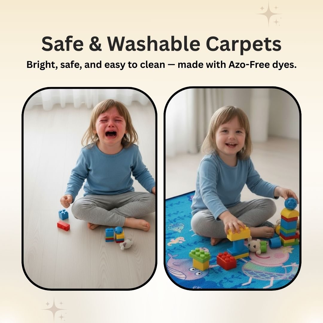 Peppa Pig Premium Blue Kids Carpet - Soft & Anti - Skid by Athom Living - Athom Living