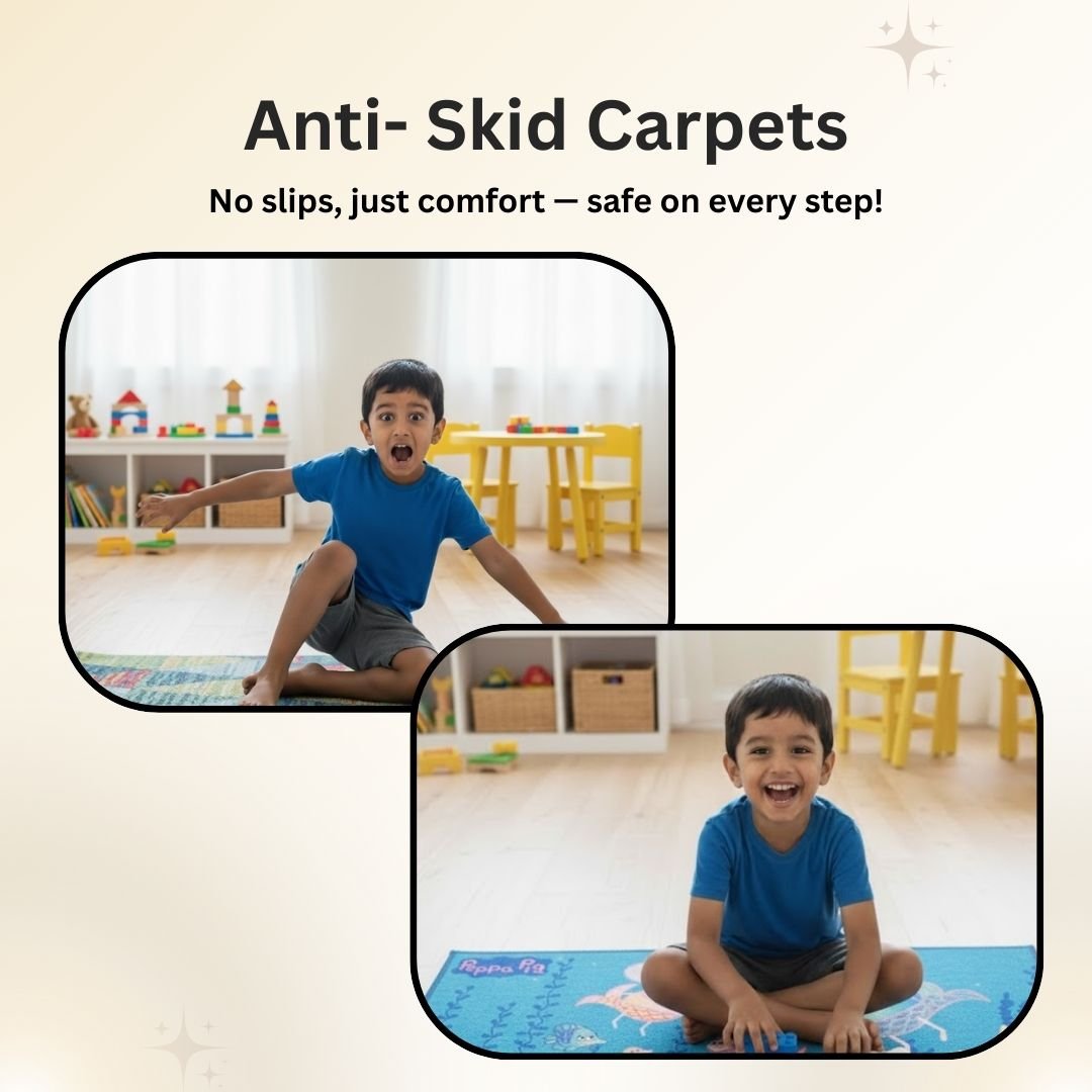 Peppa Pig Premium Blue Kids Carpet - Soft & Anti - Skid by Athom Living - Athom Living