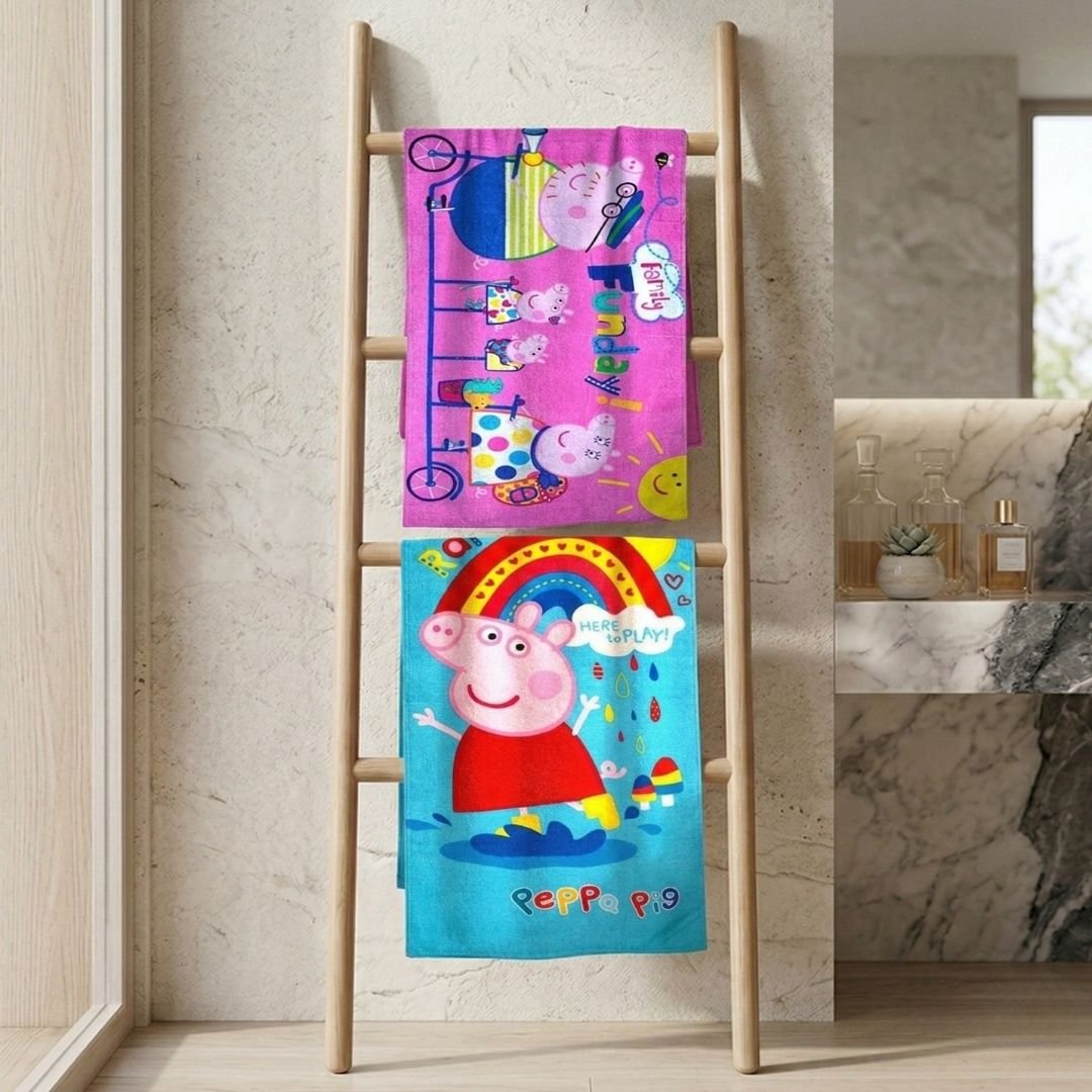 Peppa Pig "Rainbows" Kids Bath Towel Combo - Pack of 2 by Athom Living - Athom Living