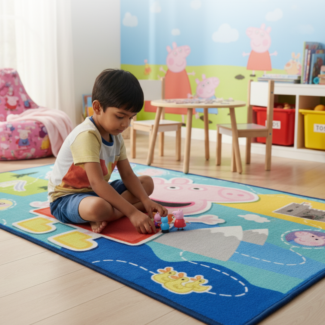 Peppa's Adventures Kids Carpet(90x150cm) by Athom Living - Athom Living