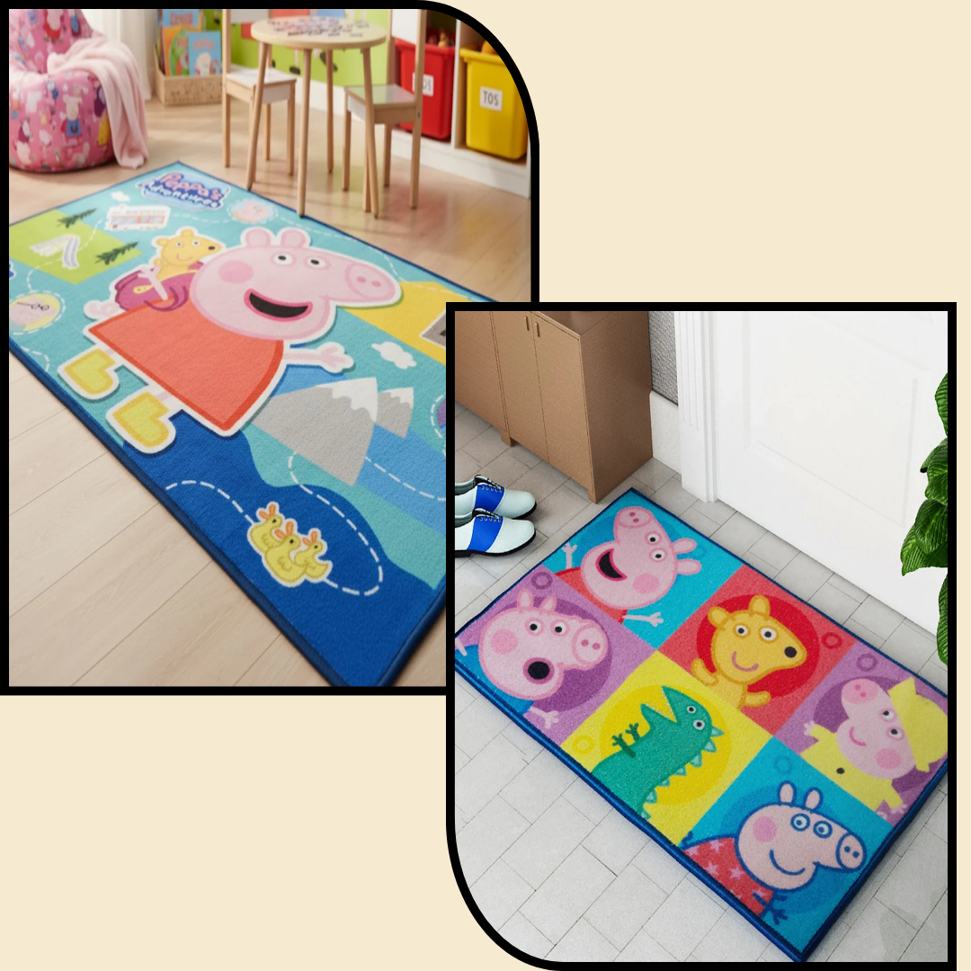 Peppa's Adventures Themed Kids carpet & doormat combo set of 2 by Athom Living - Athom Living
