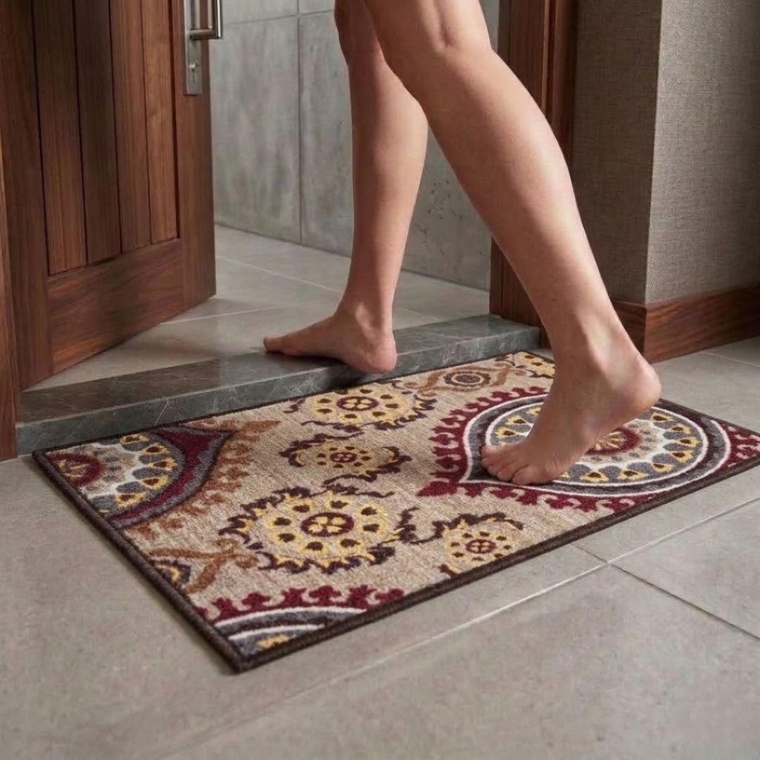 Persian Maroon Premium Anti Slip Printed Door Mat by Athom Living - Athom Living