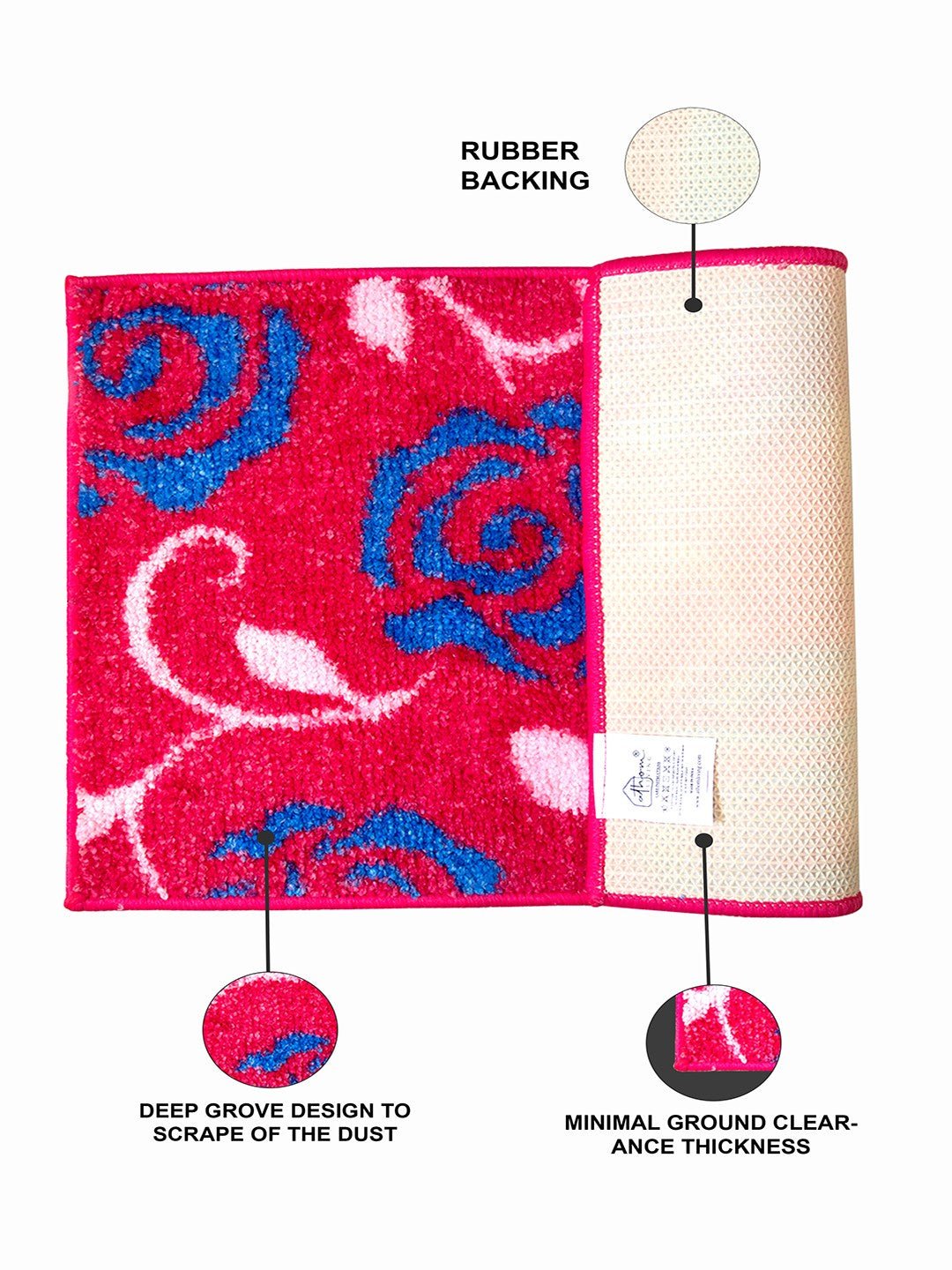 Pink Flower Soft Micro Anti - Slip Bath Mat by Athom Living - Athom Living