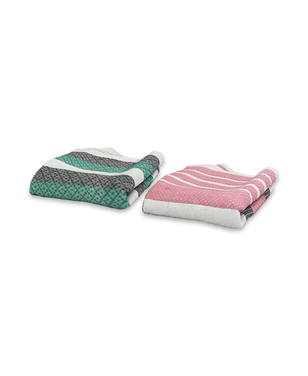 Pink & Mint Green Light Weight Premium Cotton Bath Towel (Pack of 2) by Athom Living - Athom Living