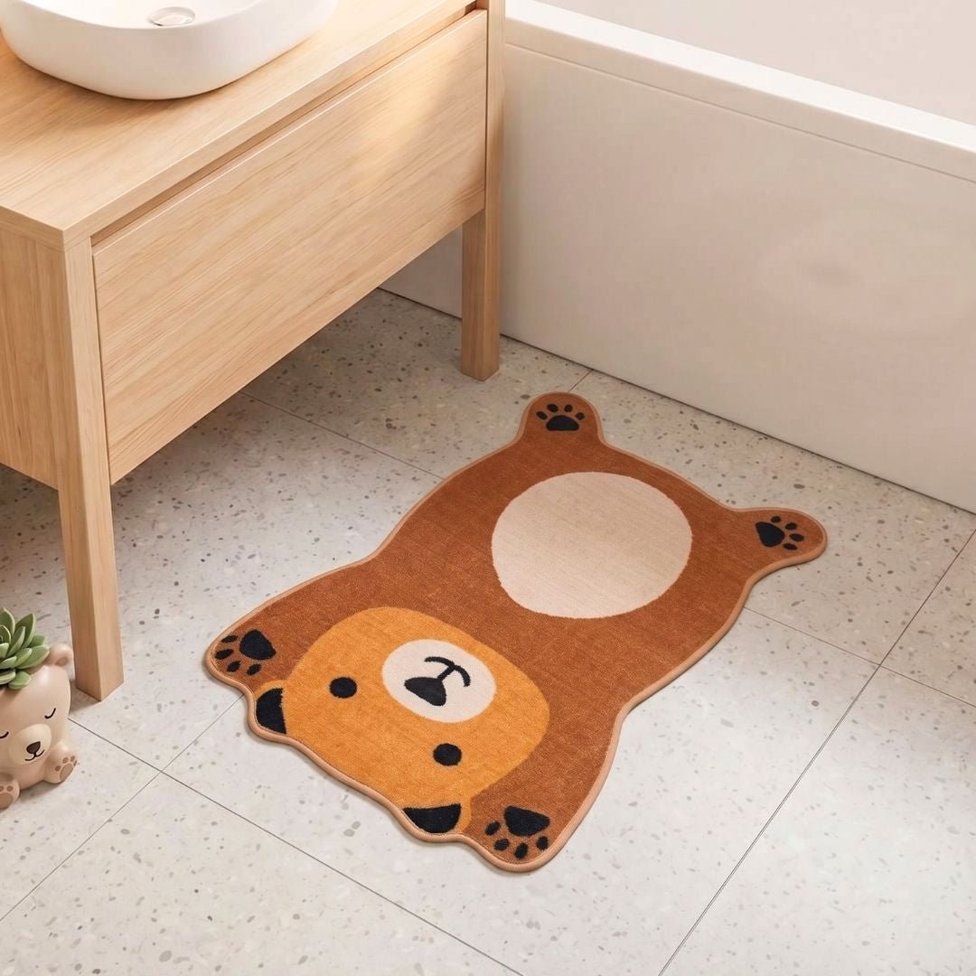Premium Animal Bear - Shaped Cutouts Anti - Slip Kids Bathmat by Athom Living - Athom Living