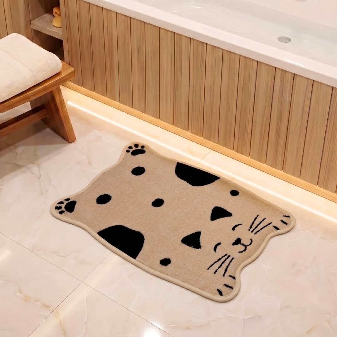 Premium Animal Cat - Shaped Cutouts Anti - Slip Kids Bathmat by Athom Living - Athom Living
