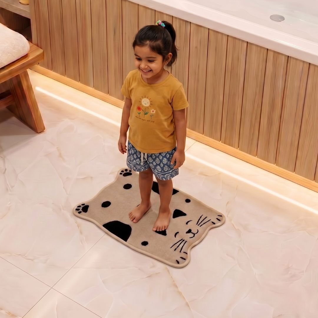 Premium Animal Cat - Shaped Cutouts Anti - Slip Kids Bathmat by Athom Living - Athom Living