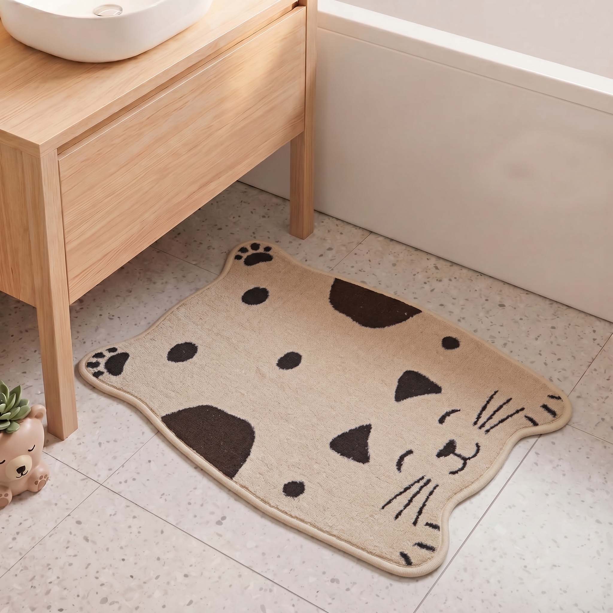 Premium Animal Cat - Shaped Cutouts Anti - Slip Kids Bathmat by Athom Living - Athom Living