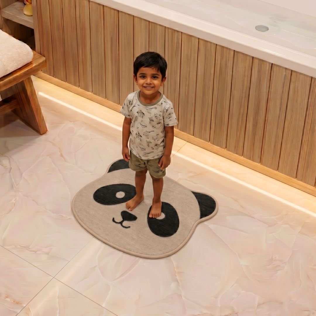 Premium Animal Panda - Shaped Cutout Anti - Slip Kids Bathmat by Athom Living - Athom Living