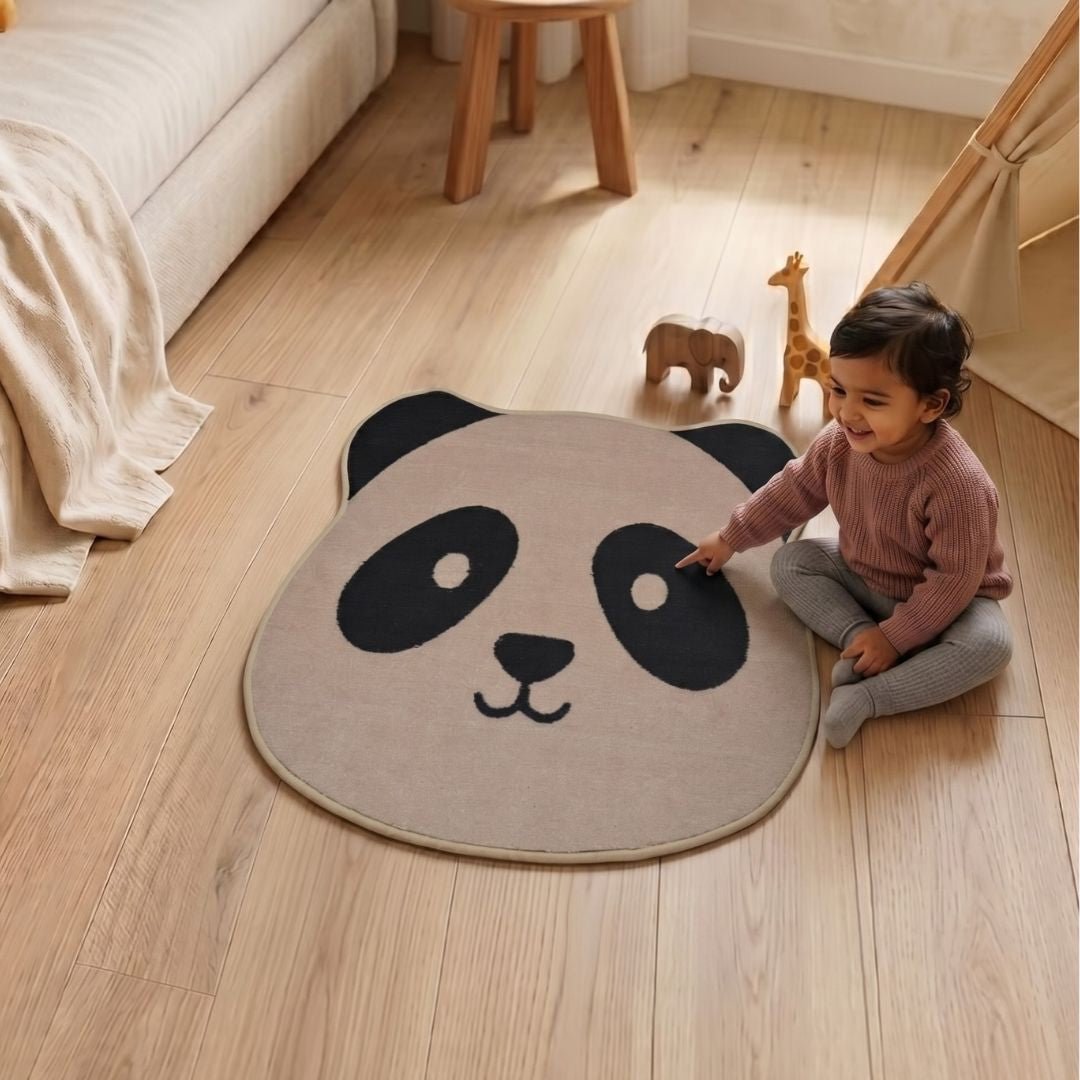 Premium Animal Panda - Shaped Cutouts Anti - Skid Kids Carpet by Athom Living - Athom Living
