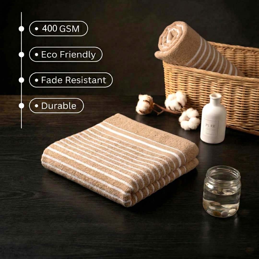 Premium Beige & Blue Cotton Hand Towels - Cotton Pack of 4 by Athom Living - Athom Living