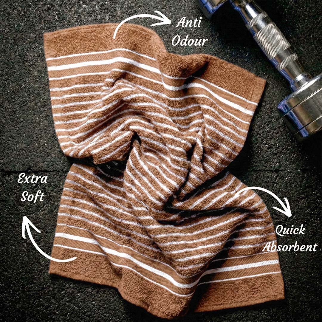 Premium Beige Cotton Hand Towels - Cotton Pack of 4 by Athom Living - Athom Living