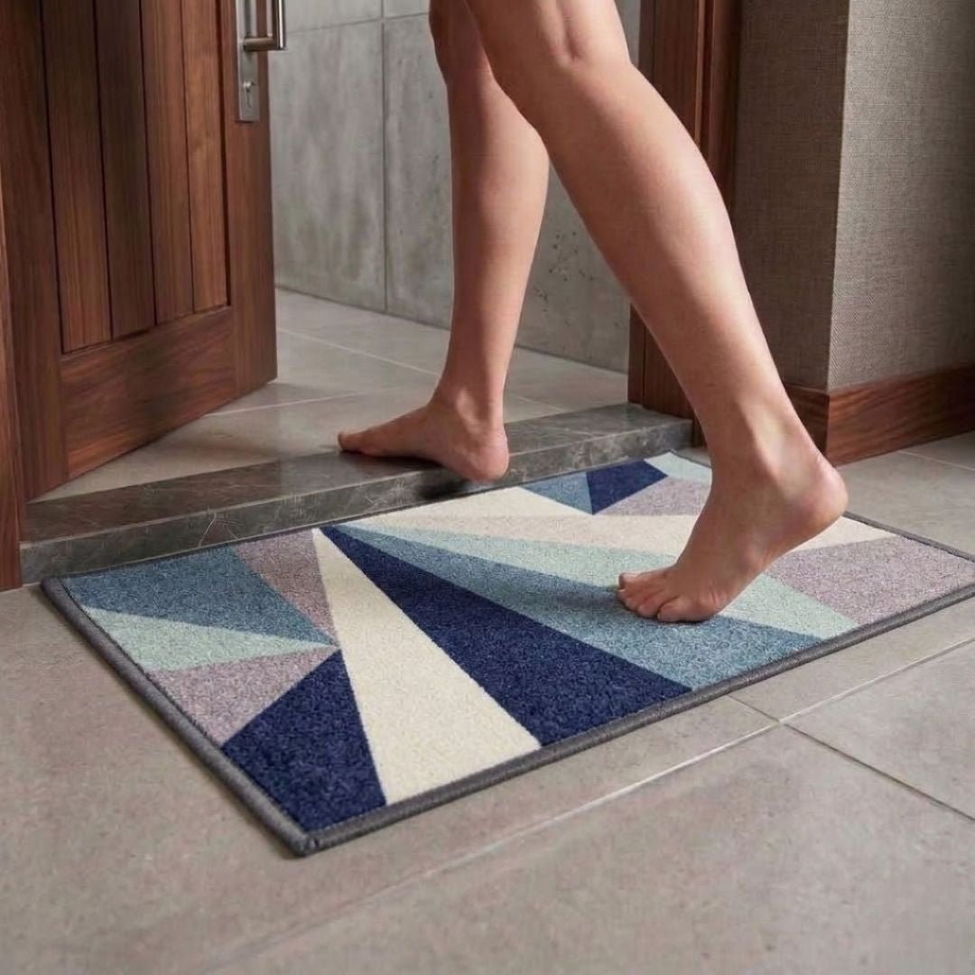 Premium Blue Doormat & Bathmat Combo Set of 2 by Athom Living - Athom Living