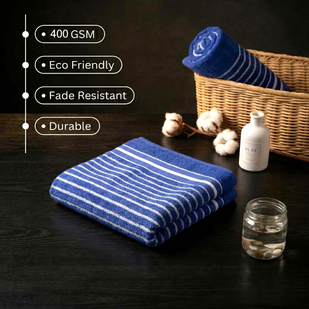 Premium Blue & Sea Green Cotton Hand Towels - Cotton Pack of 4 by Athom Living - Athom Living