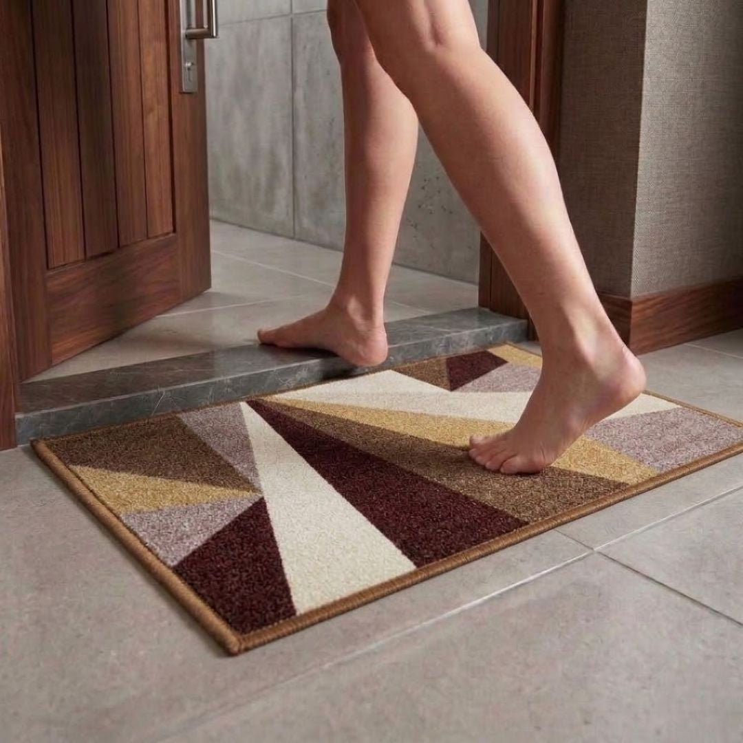 Premium Brown & Beige Doormat & Bathmat Combo Set of 2 by Athom Living - Athom Living