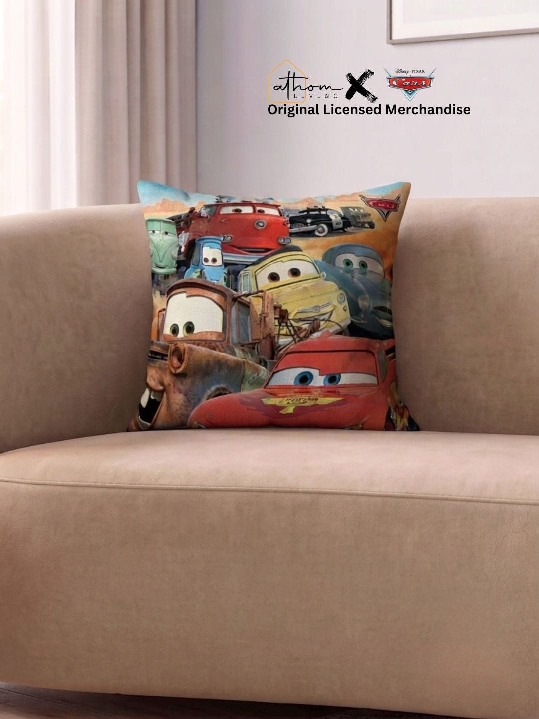 Premium Disney Cars Printed Cushion Cover by Athom Living - Athom Living
