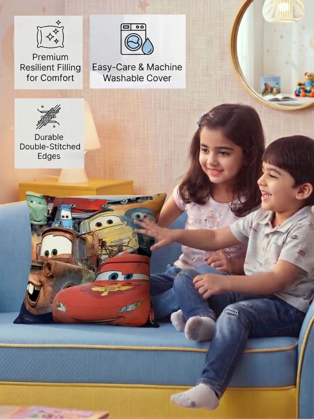 Premium Disney Cars Printed Cushion Cover by Athom Living - Athom Living