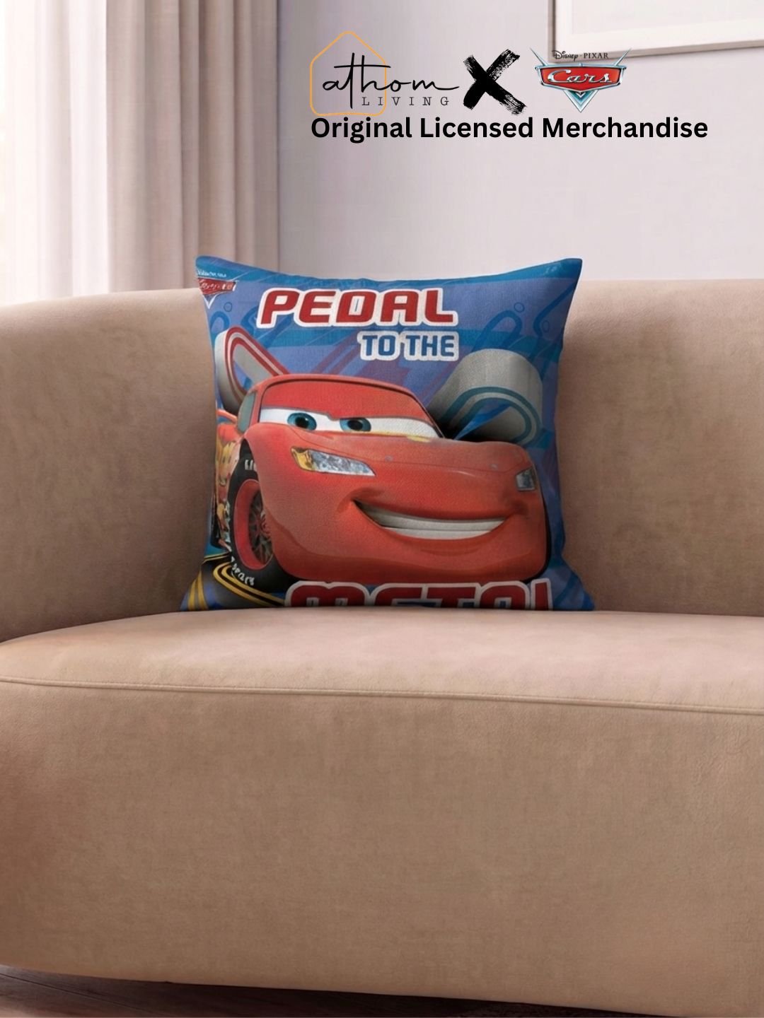 Premium Disney Cars Printed Filled Cushion by Athom Living - Athom Living