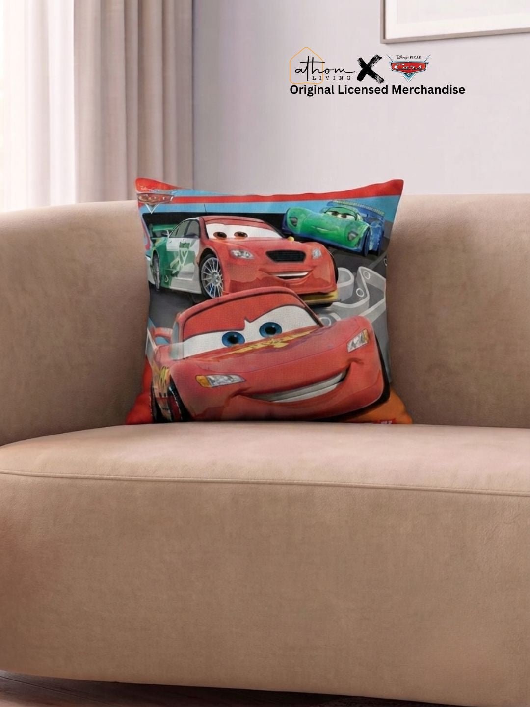 Premium Disney Cars Printed Filled Cushion by Athom Living - Athom Living