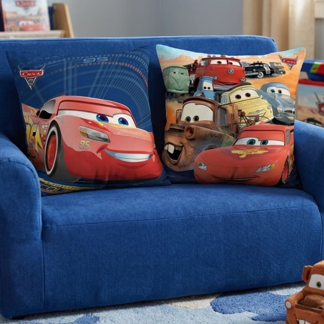 Premium Disney Cars Printed Set of 2 Cushion Covers by Athom Living - Athom Living
