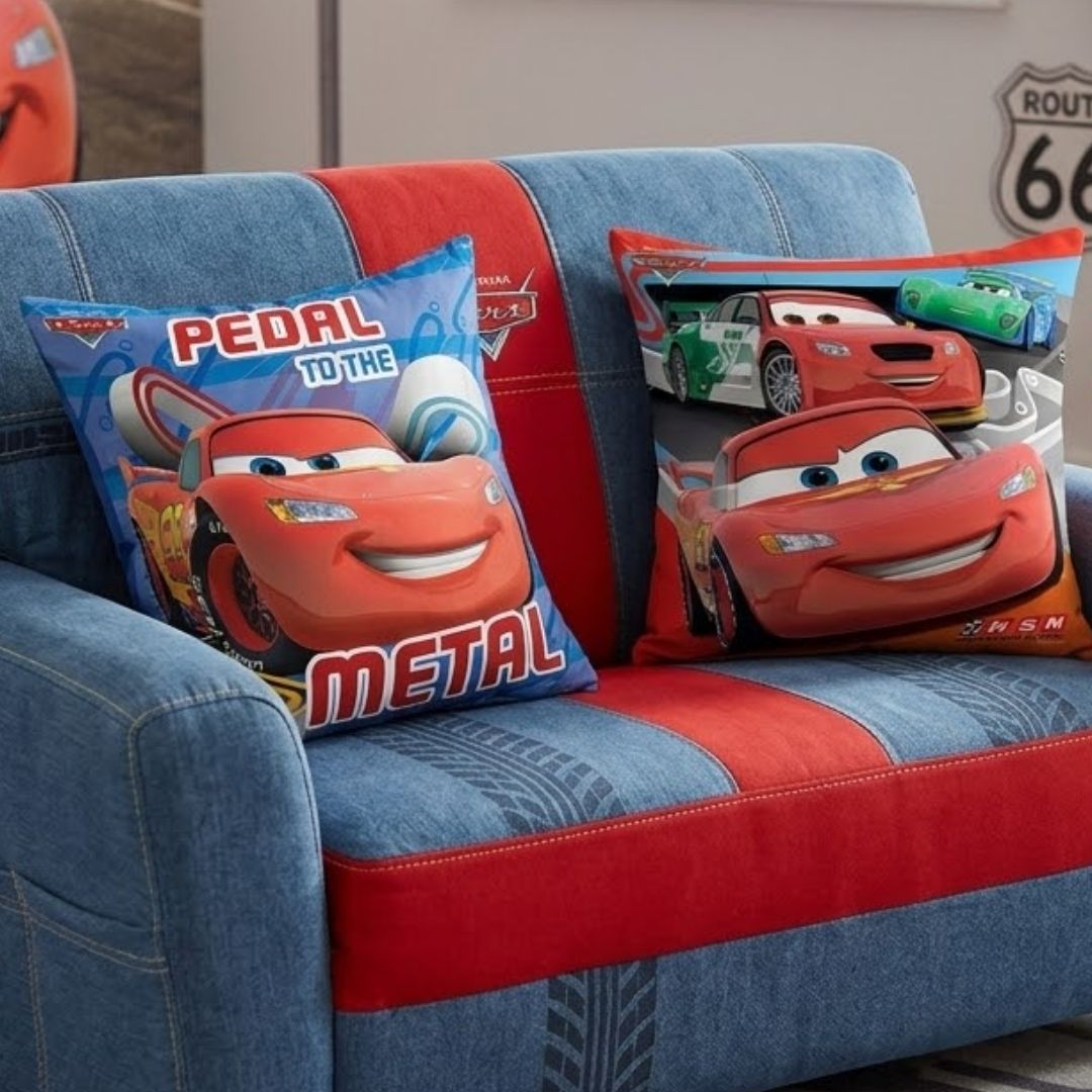 Premium Disney Cars Printed Set of 2 Cushion Covers by Athom Living - Athom Living