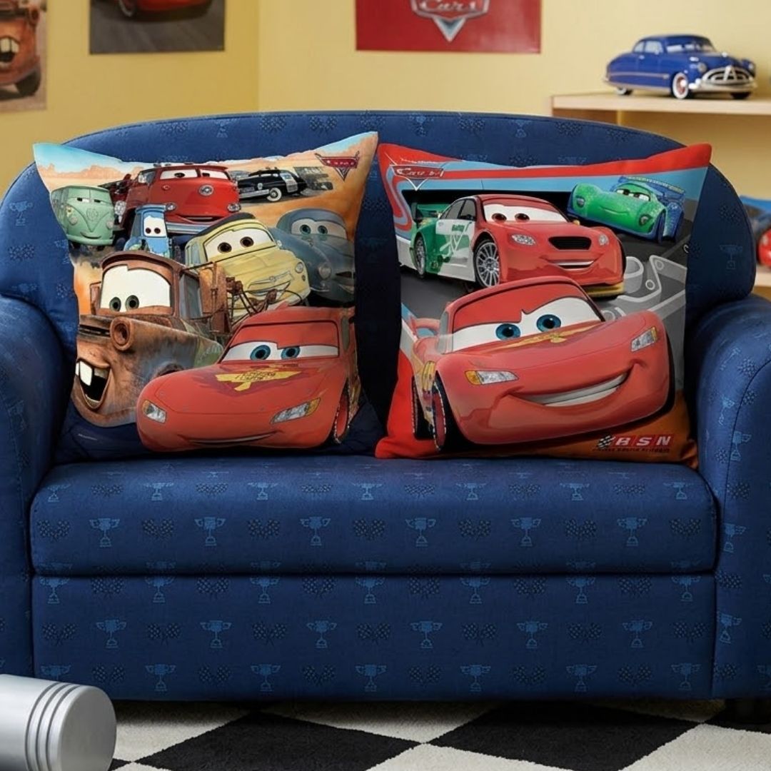 Premium Disney Cars Printed Set of 2 Cushion Covers by Athom Living - Athom Living