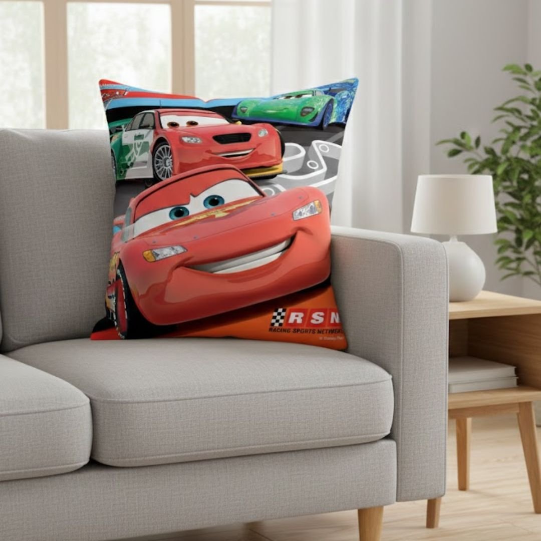 Premium Disney Cars Printed Set of 2 Cushion Covers by Athom Living - Athom Living