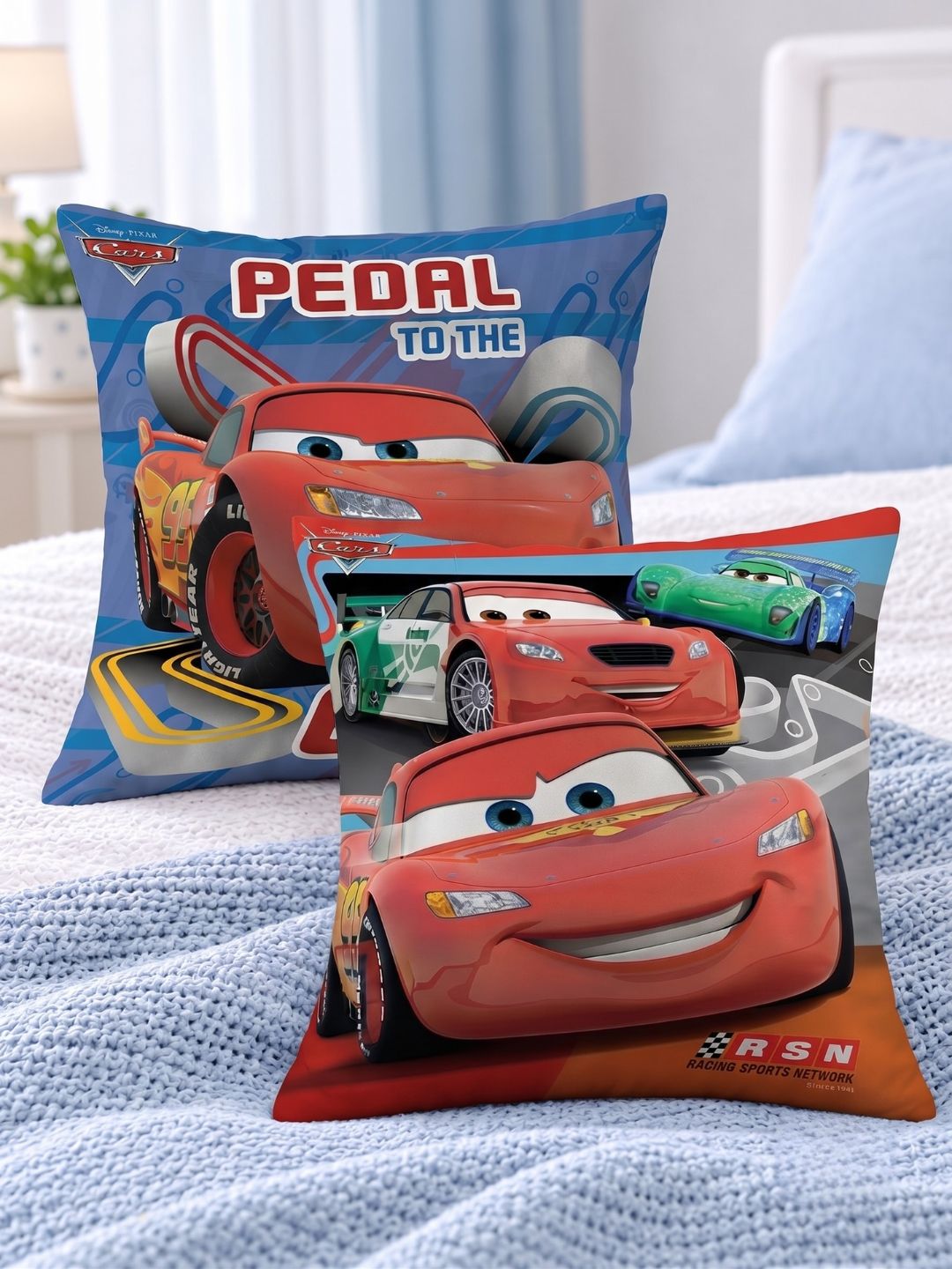 Premium Disney Cars Printed Set of 2 Filled Cushion by Athom Living - Athom Living
