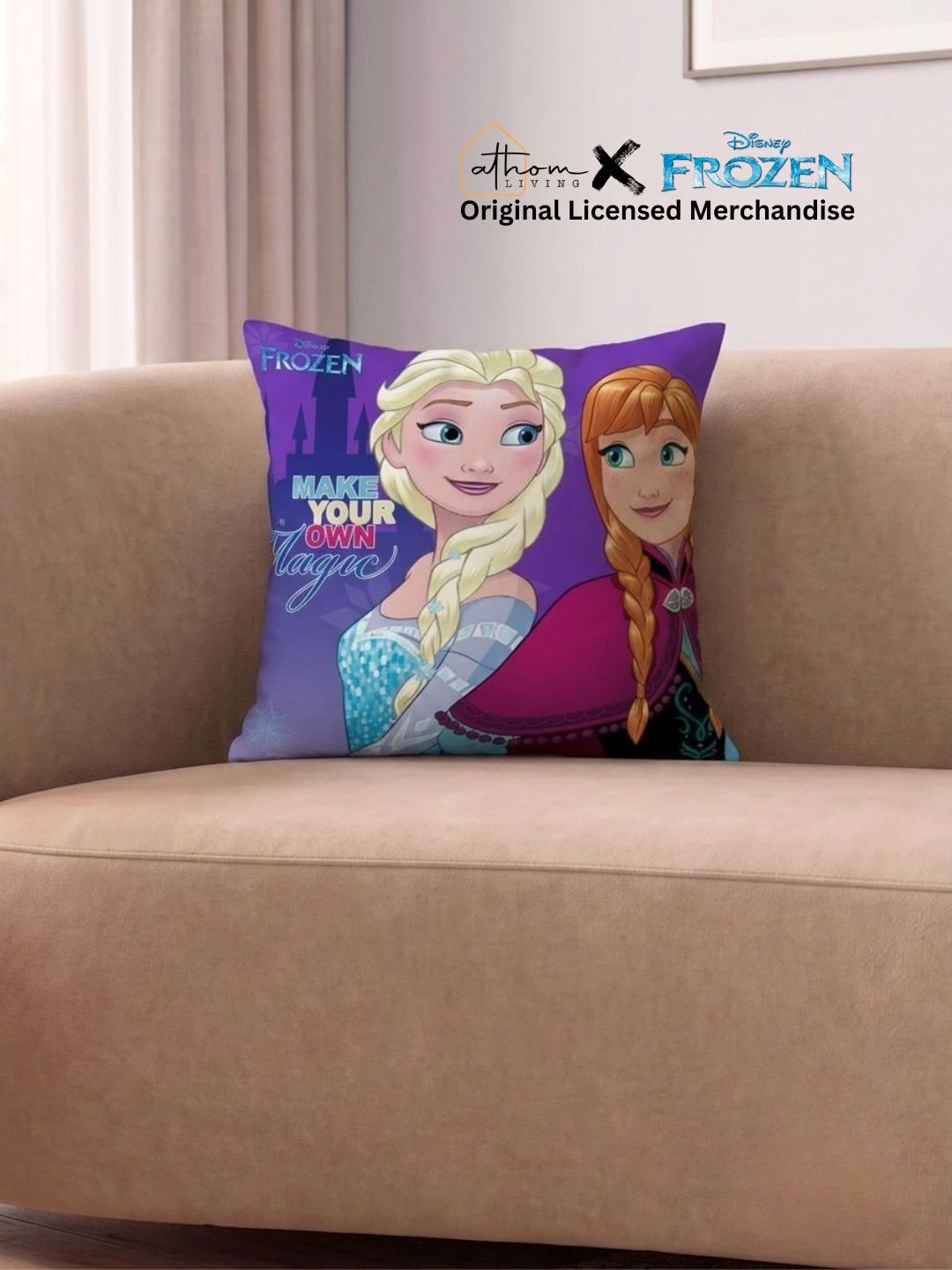 Premium Disney Frozen Printed Filled Cushion for Kids by Athom Living - Athom Living