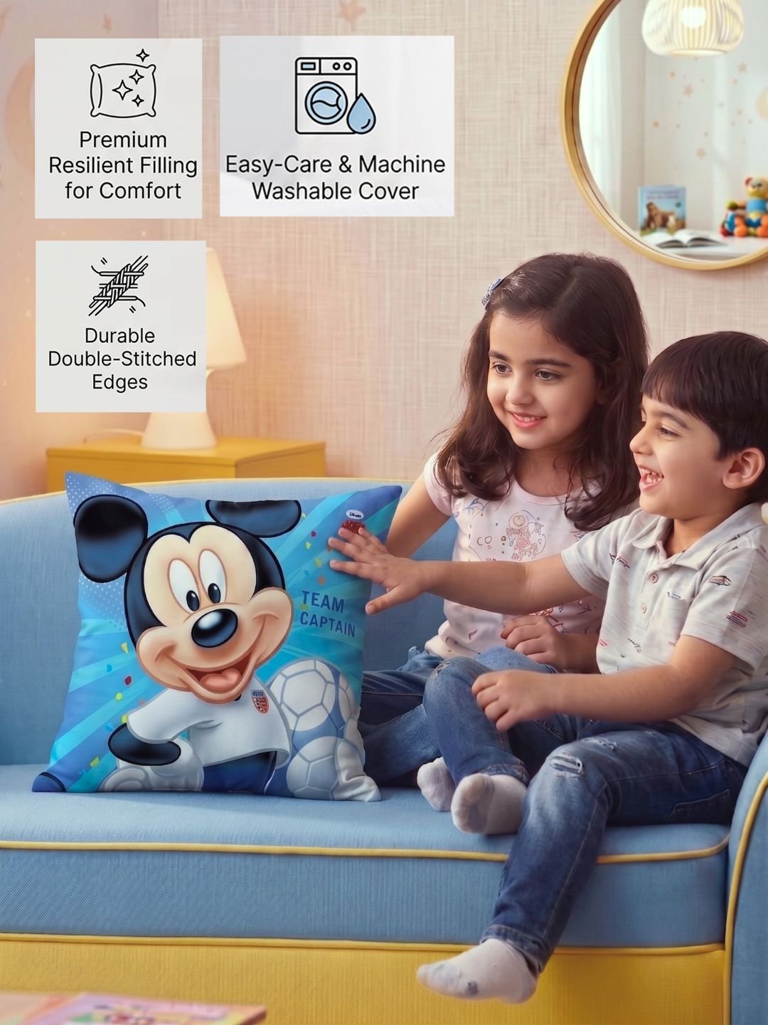 Premium Disney Mickey Mouse Printed Cushion Covers by Athom Living - Athom Living