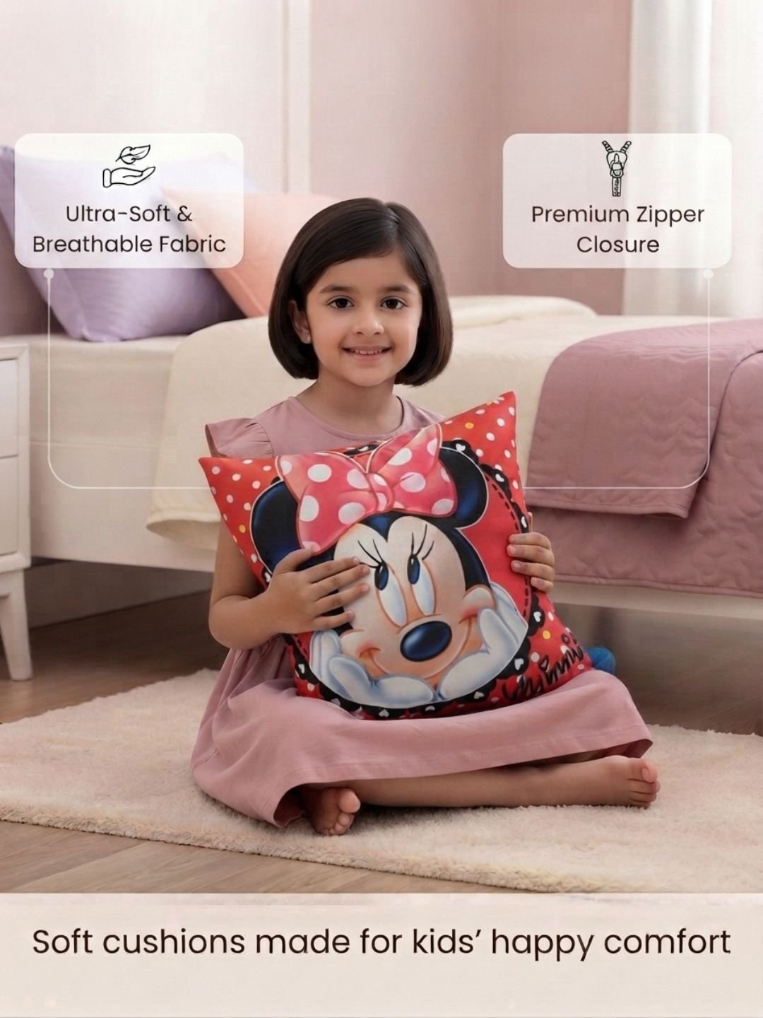 Premium Disney Minnie Mouse Printed Cushion Cover by Athom Living - Athom Living