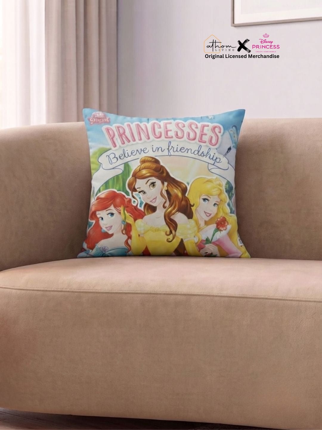 Premium Disney Princess (Friends) Printed Cushion Cover by Athom Living - Athom Living