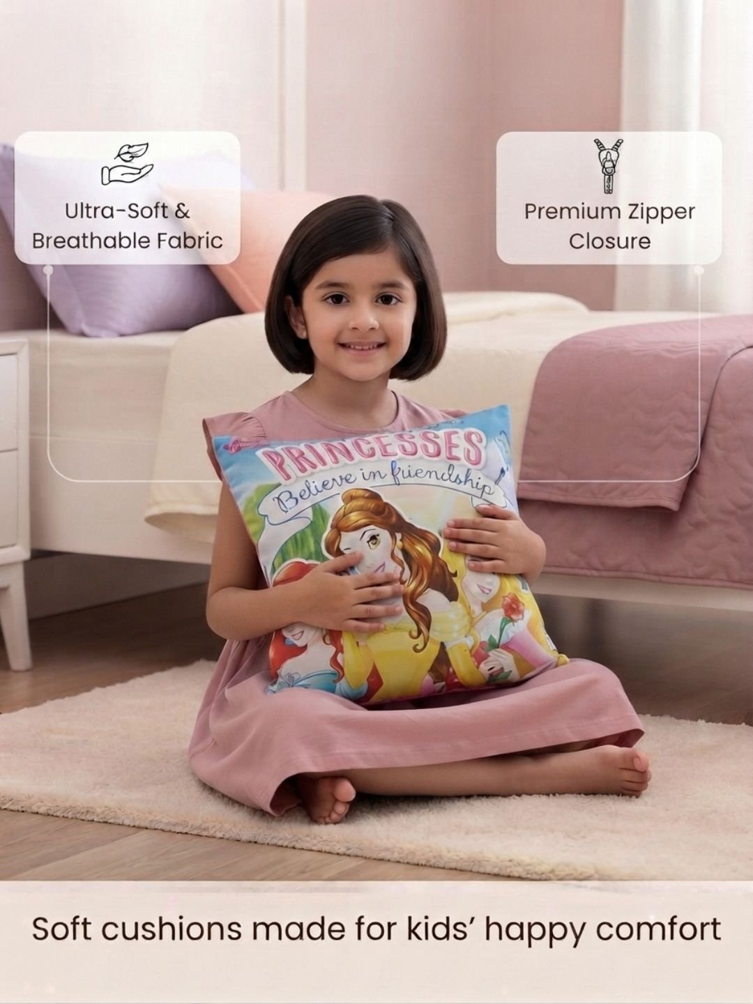 Premium Disney Princess (Friends) Printed Cushion Cover by Athom Living - Athom Living