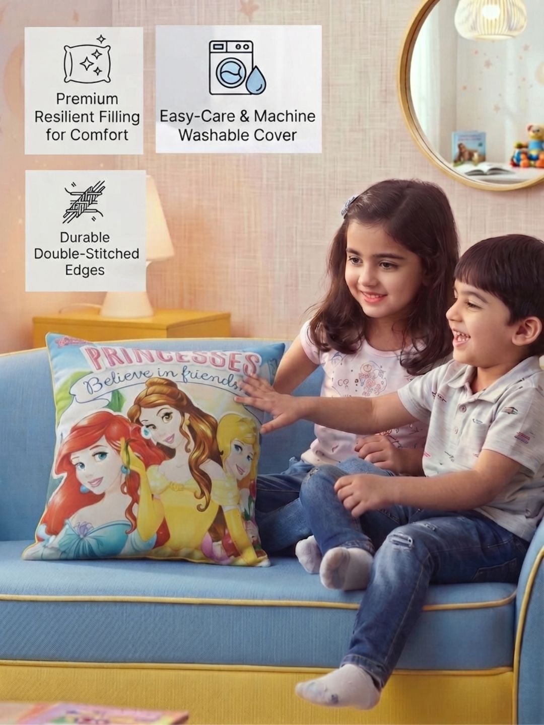 Premium Disney Princess (Friends) Printed Cushion Cover by Athom Living - Athom Living