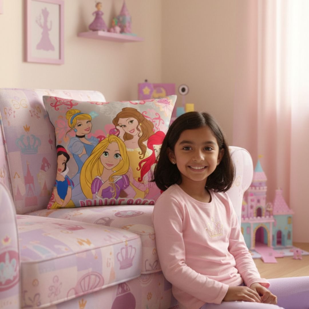 Premium Disney Princess Printed Cushion Cover by Athom Living - Athom Living
